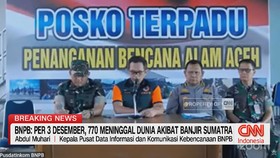 VIDEO: BNPB: Per 3 Desember, 770 Meninggal Dunia Akibat Banjir Sumatra