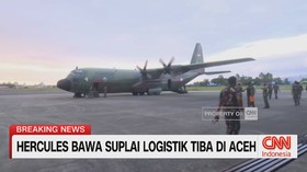 VIDEO: Hercules Bawa Suplai Logistik Tiba di Aceh