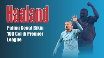 INFOGRAFIS: Haaland Tercepat Cetak 100 Gol di Premier League