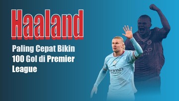 Liputan Olahraga CNN Sport : INFOGRAFIS: Haaland Tercepat Cetak 100 Gol di Premier League