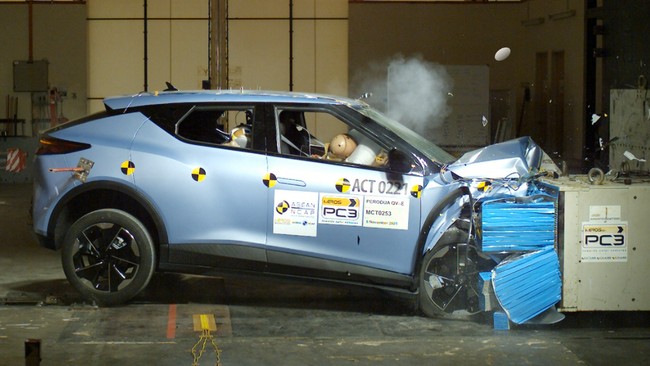 Perodua QV-E mendapatkan rating lima bintang dari hasil uji tabrak ASEAN NCAP.