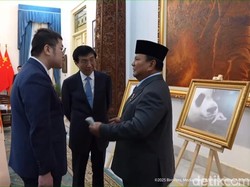 Prabowo Tunjukkan Foto Bayi Panda Satrio Lahir di RI ke Ketua MPR China