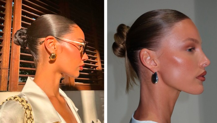 Sleek bun tutorial untuk gaya rambut clean girl yang rapi dan auto stylish//Foto: pinterest.com/MayaPinney/brinleemonettee