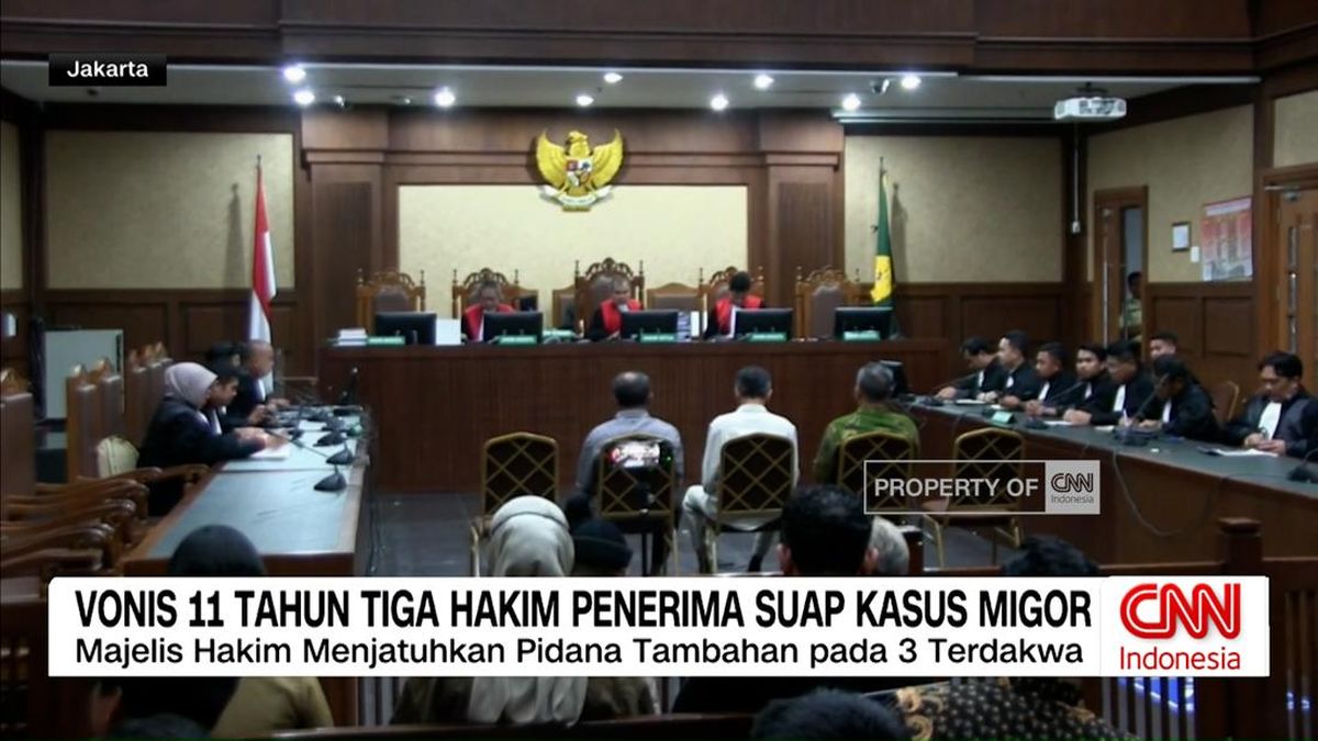 VIDEO: Vonis 11 Tahun Tiga Hakim Penerima Suap Kasus Migor