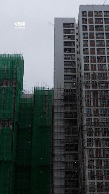 Seluruh Jaring Perancah di Hong Kong Dicabut Imbas Kebakaran Apartemen