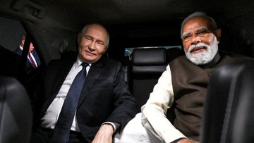 FOTO: Momen PM India Narendra Modi Jamu Presiden Rusia Vladimir Putin