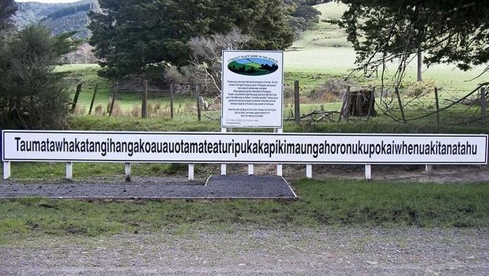 Taumatawhakatangihangakoauauotamateaturipukakapikimaungahoronukupokaiwhenuakitanatahu terdiri dari 85 huruf. Tempat ini memegang Rekor Dunia Guinness sebagai nama tempat terpanjang/Foto: instagram.com/nzembassy_indonesia
