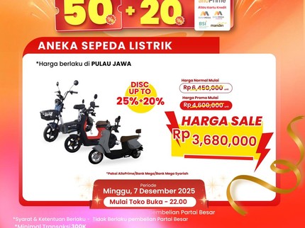 Ingin Beli Sepeda Listrik? di Transmart Full Day Sale Harganya Enggak Sampai Rp4 Juta
