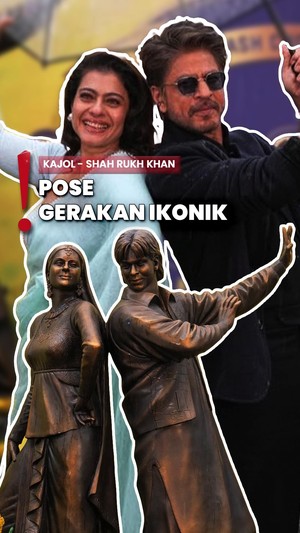 Video: 30 Tahun DDLJ, Shah Rukh Khan-Kajol Resmikan Patung di Inggris