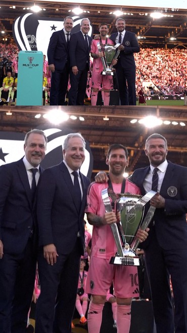 Lionel Messi Angkat Trofi Juara MLS Cup untuk Inter Miami