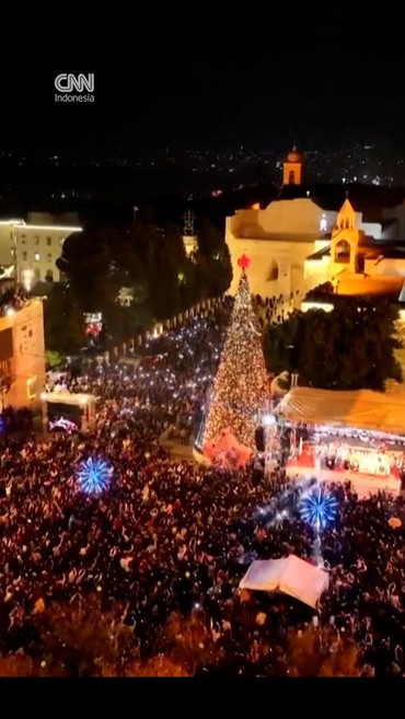 Gemerlap Pohon Natal di Bethlehem Setelah Dua Tahun Perang Gaza