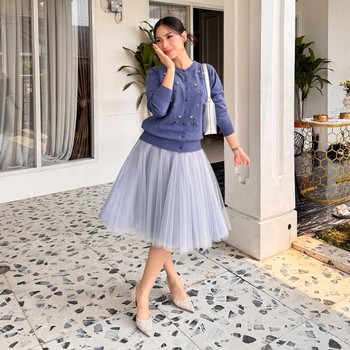 Get The Look: Ide Outfit Serba Biru Menggemaskan ala Abel Cantika