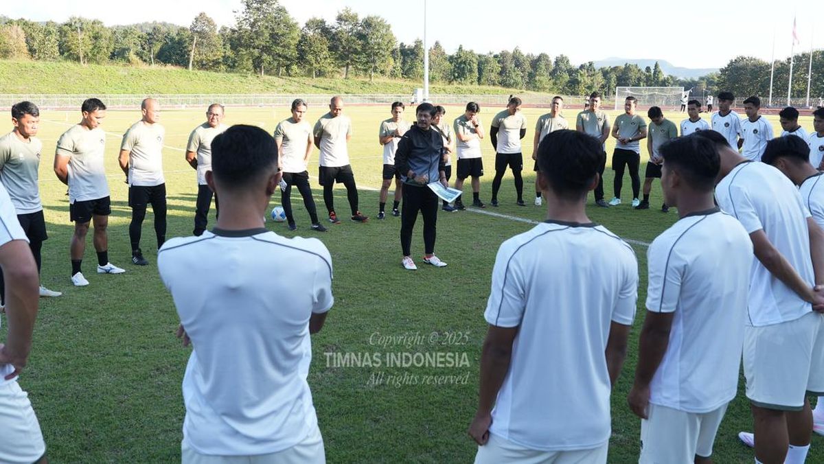 FOTO: Timnas Indonesia U-23 Siap Lawan Filipina di SEA Games 2025