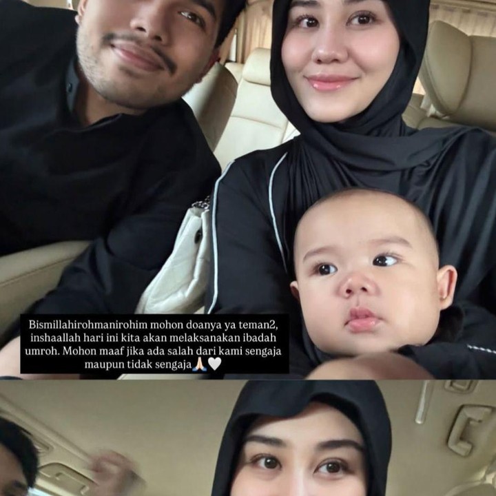 <p>Aaliyah juga membagikan momen bersama suami dan putranya saat dalam perjalanan menuju bandara. Ia memohon doa agar dilancarkan pelaksanaan ibadahnya. &ldquo;Bismillahirohmanirohim mohon doanya ya teman-teman, InshaAllah hari ini kita akan melaksanakan ibadah umroh. Mohon maaf jika ada salah dari kami sengaja maupun tidak sengaja,&rdquo; tulis Aaliyah di akun Instagram Storiesnya <em>@aaliyah.massaid.&nbsp;</em>(Foto: Instagram @aaliyah.massaid/@thariqhalilintar)</p>