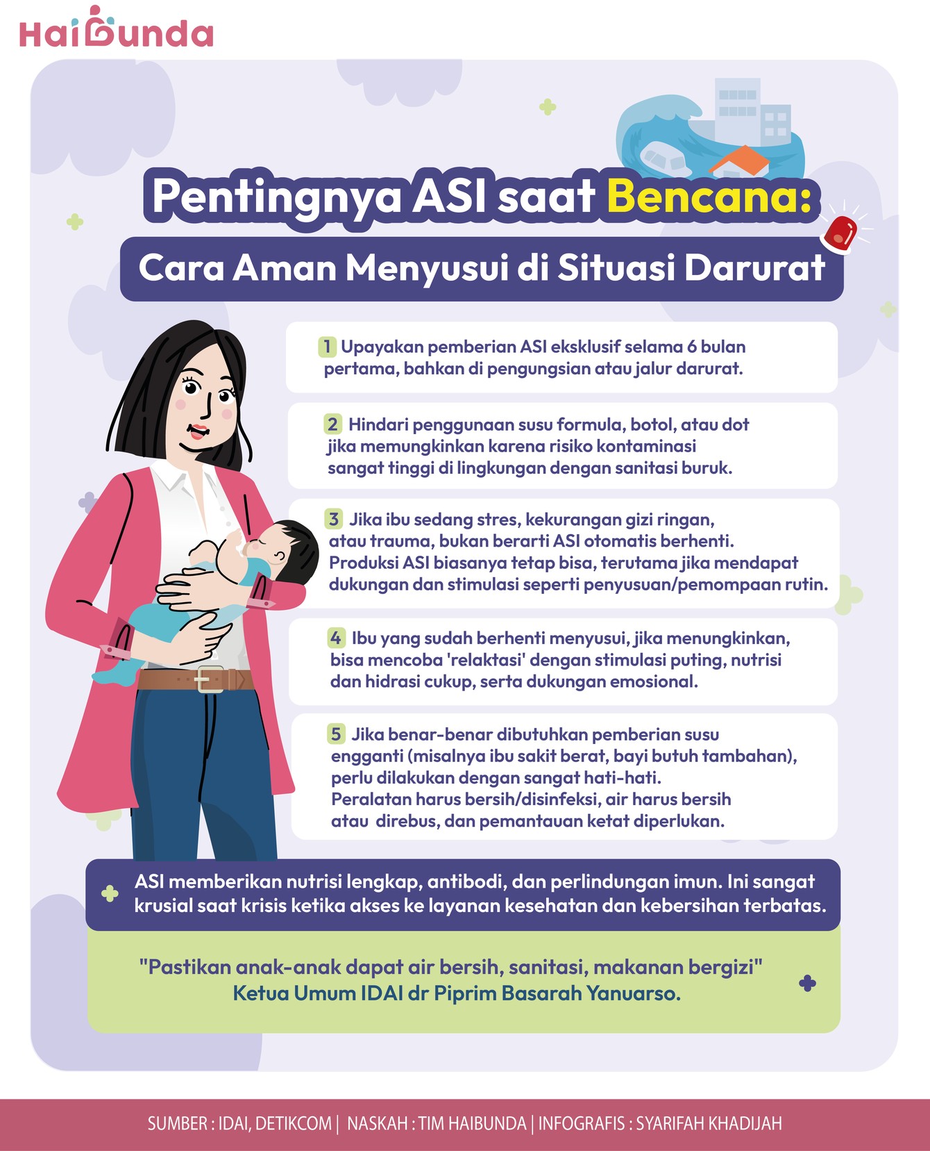 Pentingnya ASI saat Bencana:

Cara Aman Menyusui di Situasi Darurat