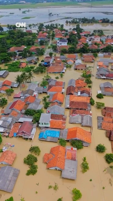 Penampakan Banjir di Karawang, Ribuan Rumah Warga Terendam