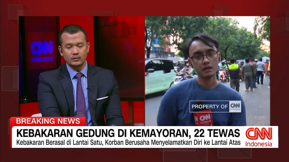 VIDEO: Kebakaran Gedung di Kemayoran Berasal dari Lantai Satu