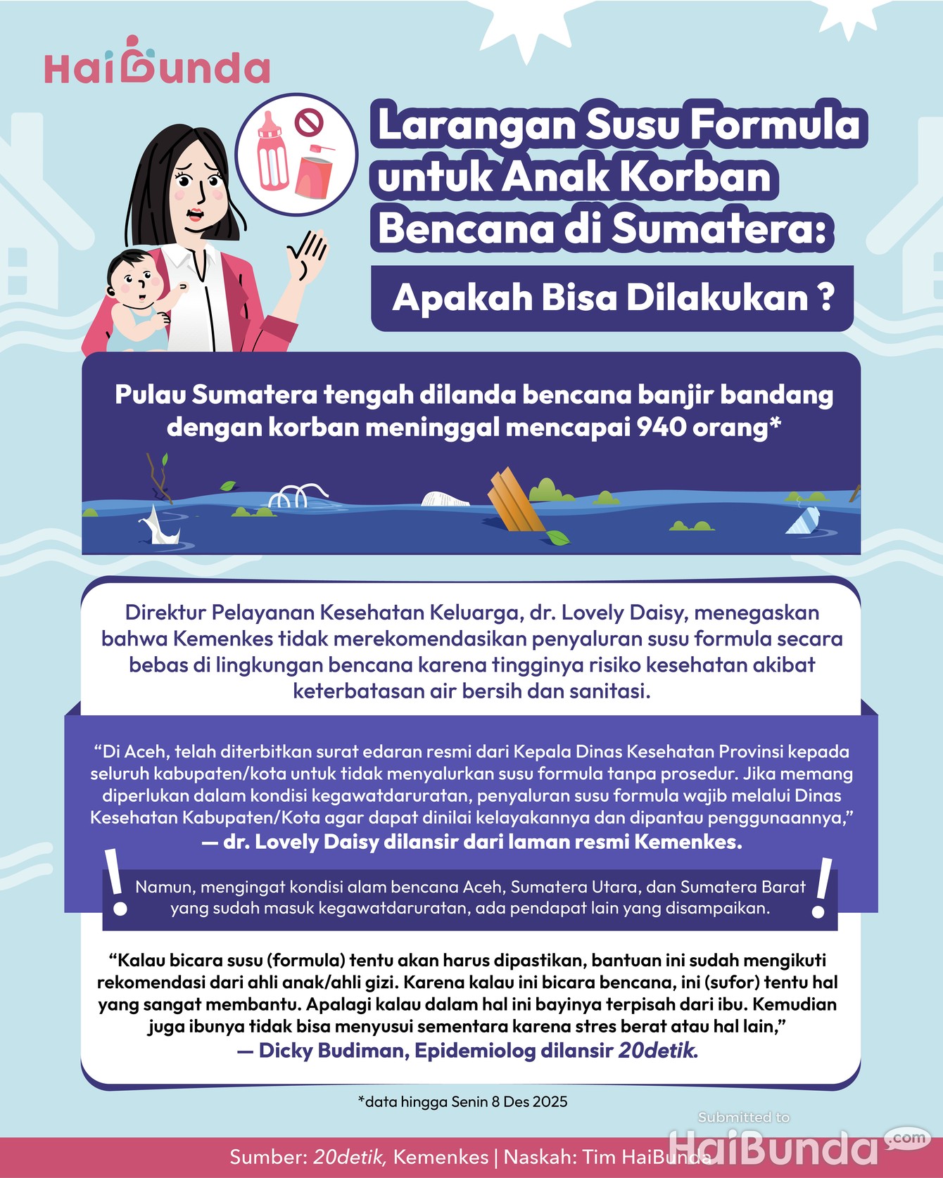 Infografis Larangan Susu Formula untuk Anak Korban Bencana di Sumatera: Apakah Bisa Dilakukan?
