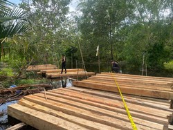 Polda Riau Sikat Pembalak Liar di Hutan Meranti, 8 Ton Kayu Disita