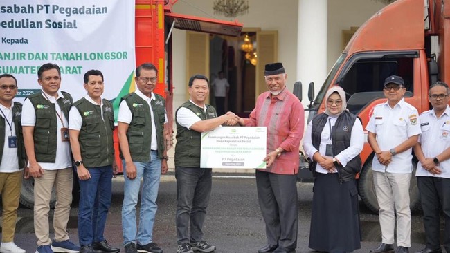 PT Pegadaian salurkan bantuan untuk korban banjir dan tanah longsor di Sumatera Barat. Bantuan mencakup kebutuhan dasar dan dukungan bagi masyarakat terdampak.