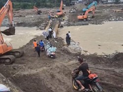 Jembatan Darurat Penghubung Nagan Raya-Aceh Tengah Rampung, Bisa Dilalui Motor