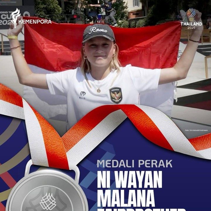 <p>Kabar ini diumumkan langsung oleh Kementerian Olahraga RI melalui unggahan di akun Instagram resmi. &ldquo;Sobatpora, Ni Wayan Malana Fairbrother menunjukkan trik-trik menawan yang membuatnya berhasil meraih medali perak di nomor Women&rsquo;s Street dengan skor akhir 125.42 pada final skateboard SEA Games Thailand 2025,&rdquo; tulis Kemenpora, dikutip dari laman Instagram @kemenpora<em>,</em> Senin (15/12/2025).&nbsp;(Foto: Instagram @kemenpora)</p>