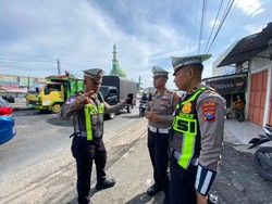 Satlantas Polres Lamongan Cek Jalur Alternatif Antisipasi Macet Nataru