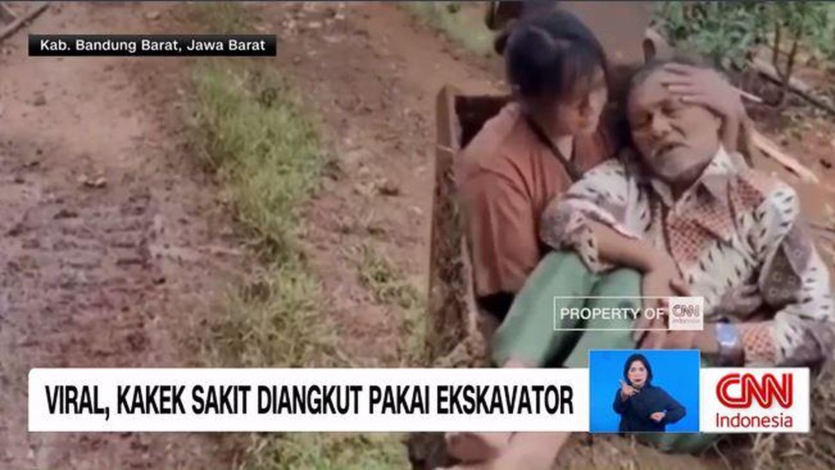 VIDEO: Viral Kakek Sakit Diangkut Pakai Ekskavator Demi Berobat