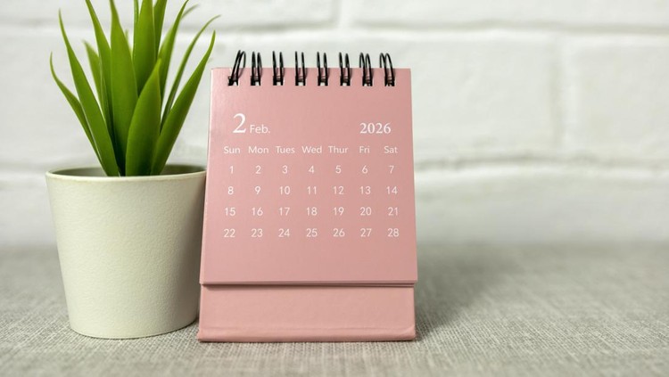 Desk calendar for February 2026&period; Calendar for planning and managing each date&period;