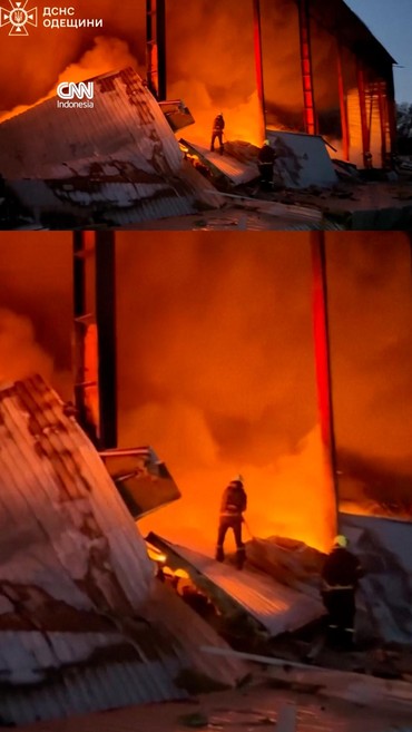 Penampakan Gudang Penyimpanan di Ukraina usai Diserang Drone Rusia