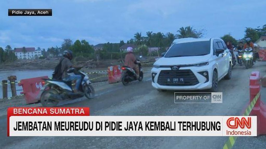 VIDEO: Jembatan Meureudu di Pidie Jaya Kembali Terhubung