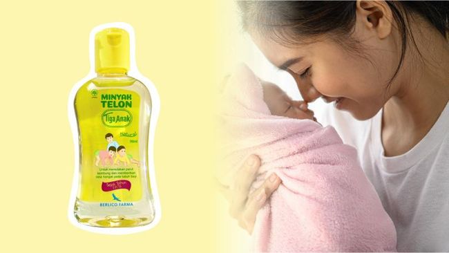 Keunggulan Minyak Telon Tiga Anak ini terletak pada keseimbangan proporsi bahan dengan kandungan minyak kelapa yang lebih tinggi dibandingkan minyak telon lain.