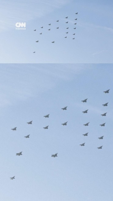 Momen Jet Tempur Swedia-Denmark Bentuk Formasi Pohon Natal