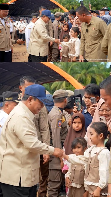 Prabowo Kunjungi Posko Pengungsi Warga di Agam