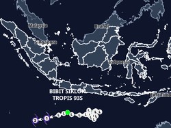 Bibit Siklon 93S Menguat: Lampung, Jakarta hingga DIY Waspada Hujan Angin