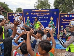 Seru! Polisi Sediakan Wahana Anak Gratis di Pos Pengamanan Nataru Sragen Jateng