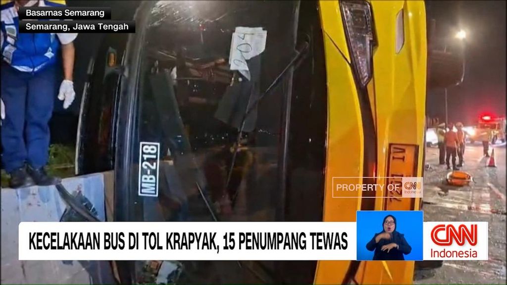 VIDEO: Kecelakaan Bus di Tol Krapyak, 15 Penumpang Tewas
