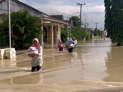 Sembilan Desa di Gresik Tergenang, Kali Lamong Meluap Lagi!