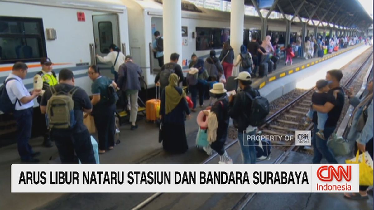 VIDEO: Arus Libur Nataru Stasiun dan Bandara Surabaya