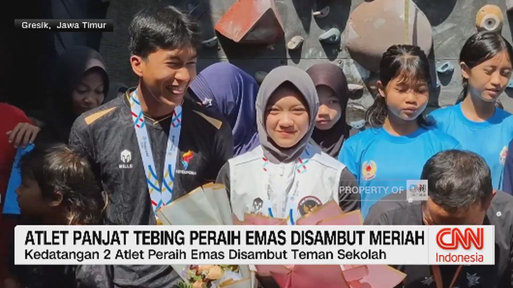 VIDEO: Atlet Panjat Tebing Peraih Emas Disambut Meriah