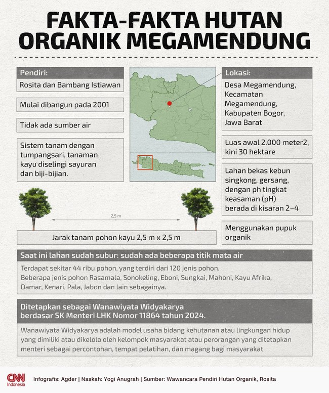 Pasangan suami istri, Rosita dan Bambang Istiawan berhasil menghijaukan kembali lahan kritis di Desa Megamendung, Kecamatan Megamendung, Kabupaten Bogor, Jabar.