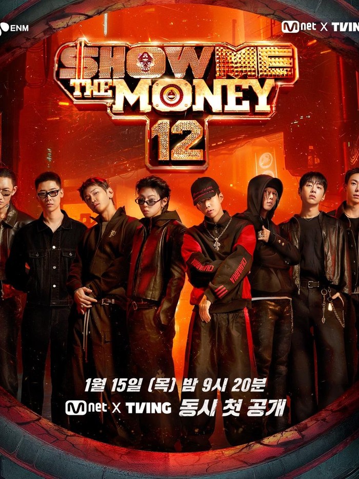 Mnet mengonfirmasi bahwa program Show Me The Money 12 akan kembali menyapa para penggemarnya di awal tahun depan. Musim terbaru ini dijadwalkan tayang perdana pada 15 Januari 2026 dan akan disiarkan melalui Mnet serta TVING.