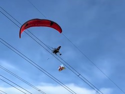 Video: Detik-detik Paramotor Jatuh Seusai Tabrak Kabel Listrik di Malaysia