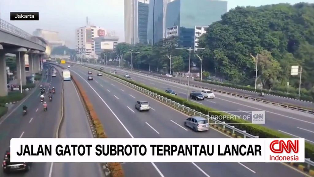 VIDEO: Sejumlah Ruas Jalan Protokol Ibu Kota Terpantau Lengang
