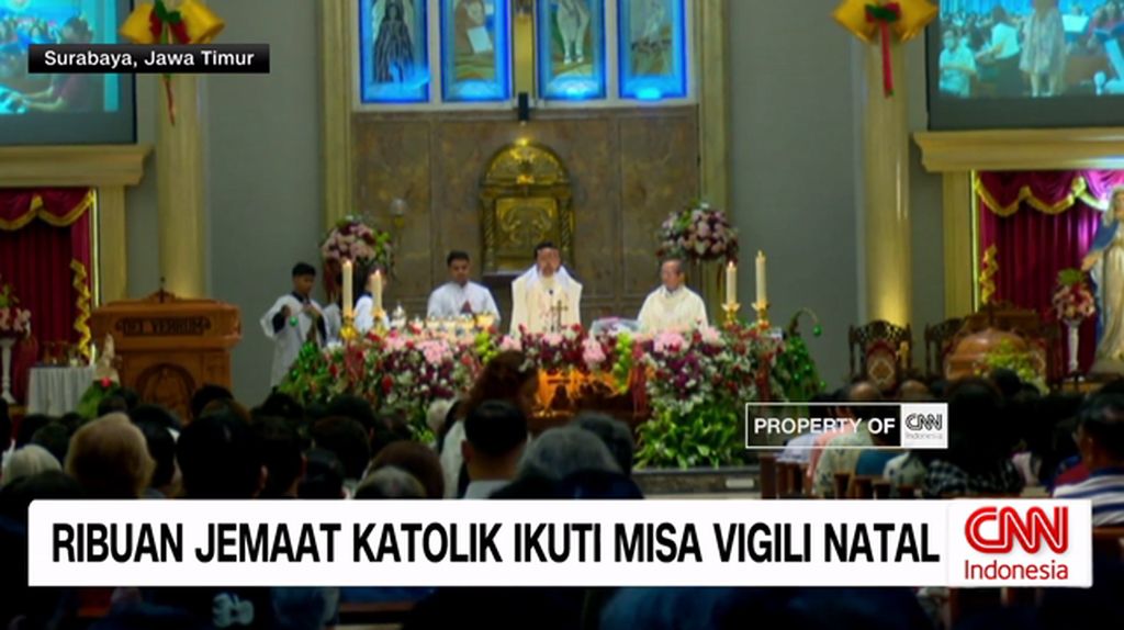 VIDEO: Misa Vigili Natal Surabaya Penuh Empati Korban Bencana