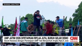VIDEO: UMP Jatim 2025 DItetapkan Rp. 2,44 Juta, Buruh Gelar Demo