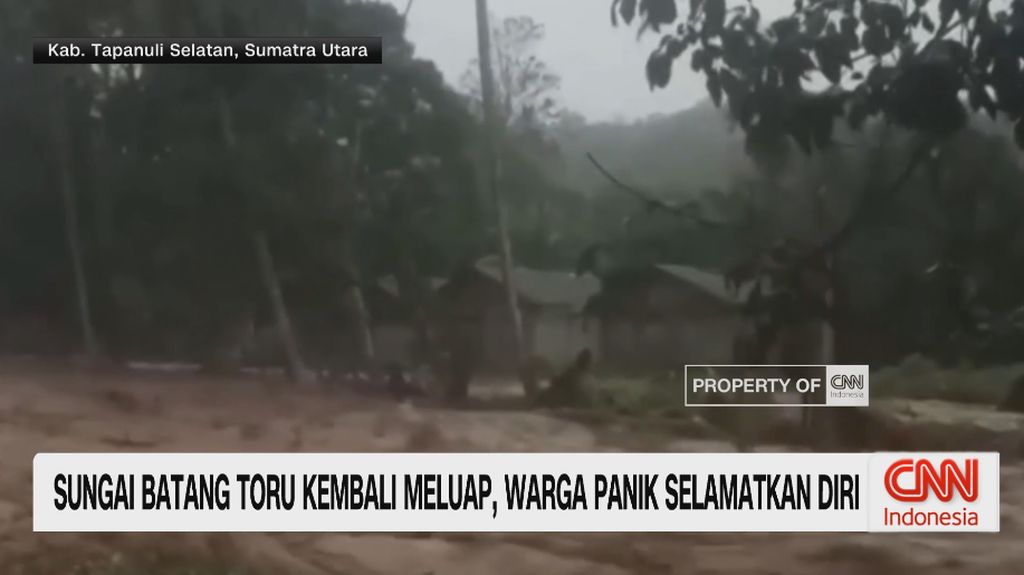 VIDEO: Sungai Batang Toru Kembali Meluap, Warga Panik Selamatkan Diri