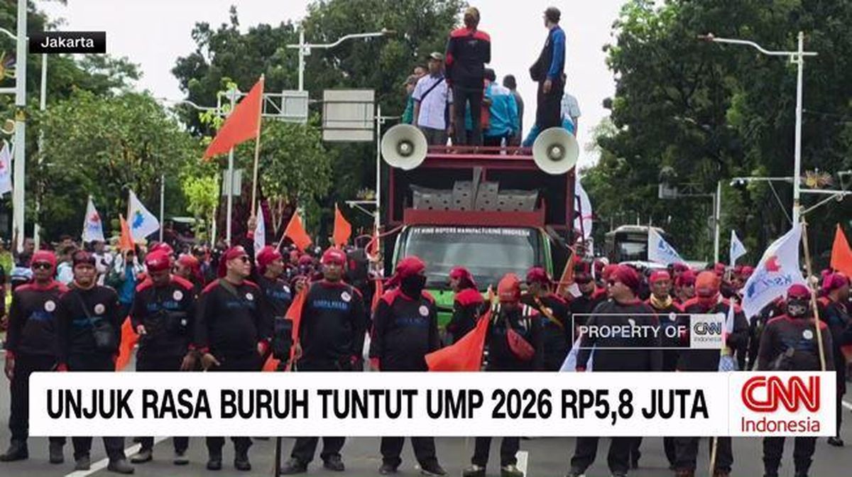 VIDEO: Unjuk Rasa Tuntut UMP 2026 Rp5,8 Juta