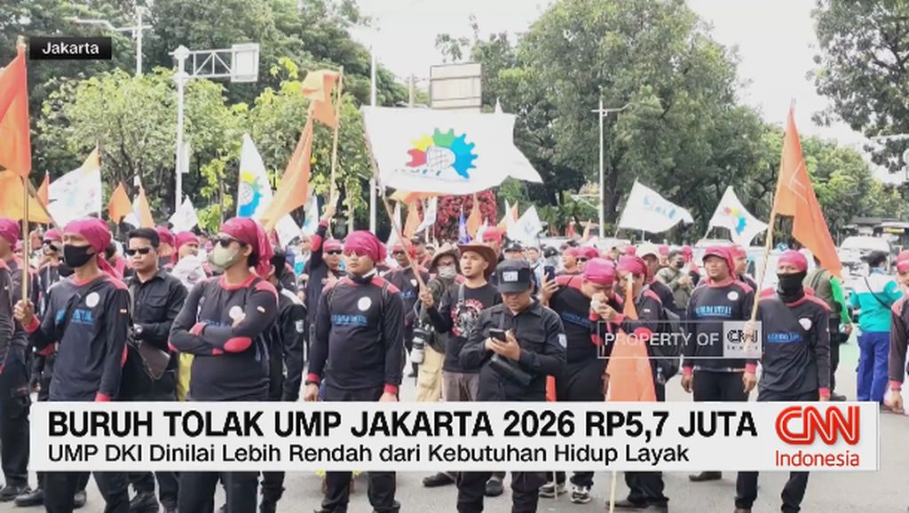 VIDEO: Buruh Tolak UMP Jakarta 2026 Rp5,7 Juta
