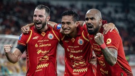 FOTO: Tawa Bahagia Pemain Persija Hajar Bhayangkara